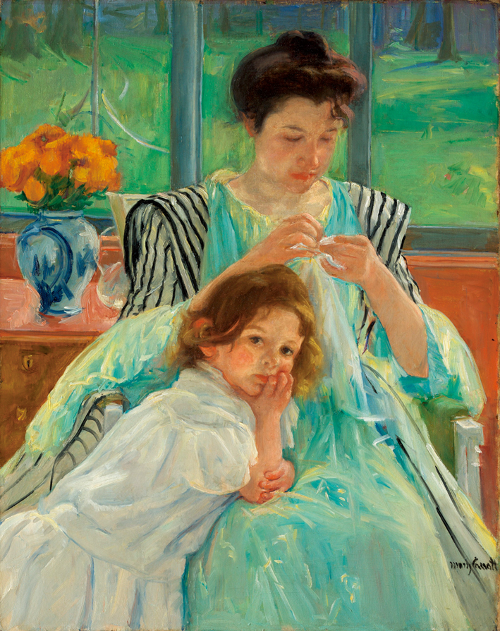  玛丽·卡萨特 Mary Cassatt —— young mother sewing